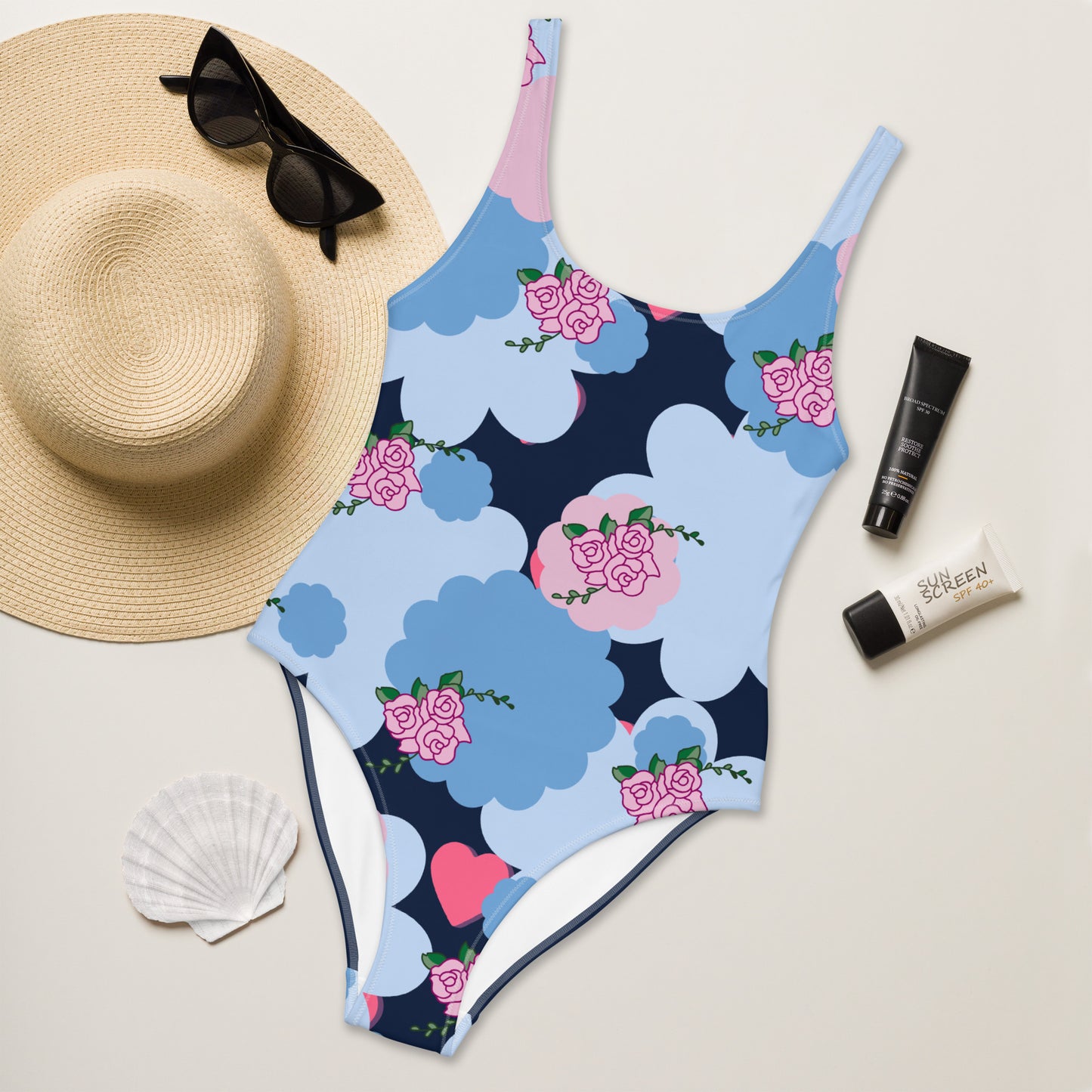 Flower One-Piece Swimsuit